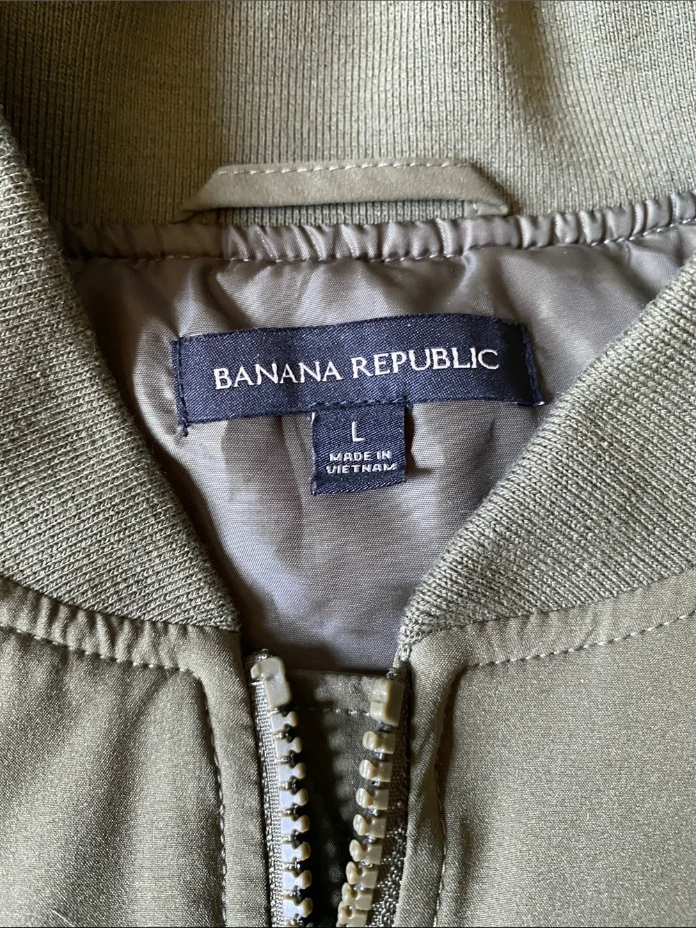 Men's Banana Republic Olive Green Bomber Jacket Size MD